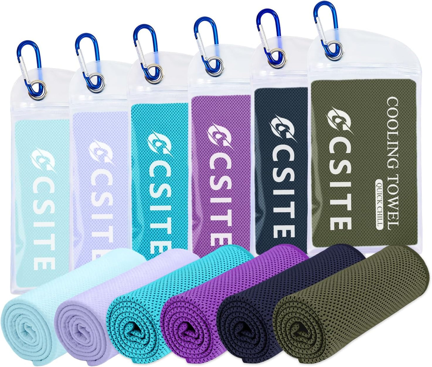 Cooling Towels for Neck and Face - 4 Pack 47x12 Inch Ice Cold Microfiber Towels, Soft & Breathable Cooling Towel for Hot Weather, Sports, Yoga, Workout, Running, Golf, Camping