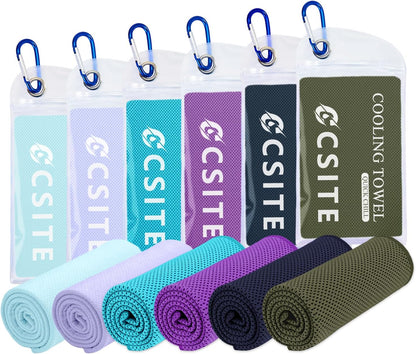 Cooling Towels for Neck and Face - 4 Pack 47x12 Inch Ice Cold Microfiber Towels, Soft & Breathable Cooling Towel for Hot Weather, Sports, Yoga, Workout, Running, Golf, Camping