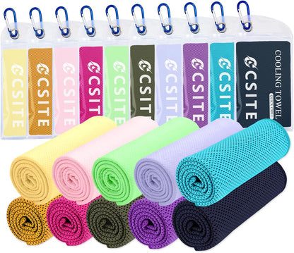 Cooling Towels for Neck and Face - 4 Pack 47x12 Inch Ice Cold Microfiber Towels, Soft & Breathable Cooling Towel for Hot Weather, Sports, Yoga, Workout, Running, Golf, Camping