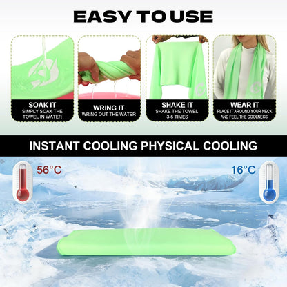 Cooling Towels for Neck and Face - 4 Pack 47x12 Inch Ice Cold Microfiber Towels, Soft & Breathable Cooling Towel for Hot Weather, Sports, Yoga, Workout, Running, Golf, Camping
