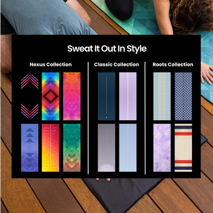 Yoga Drip Hot Yoga Towel – Non Slip Yoga Mat Towel with Corner Pockets, Silicone Grip Dots & Subtle Alignment Lines | Sweat Absorbent, Moisture Wicking, Quick Dry | No Bunching or Sliding | 72” x 26”