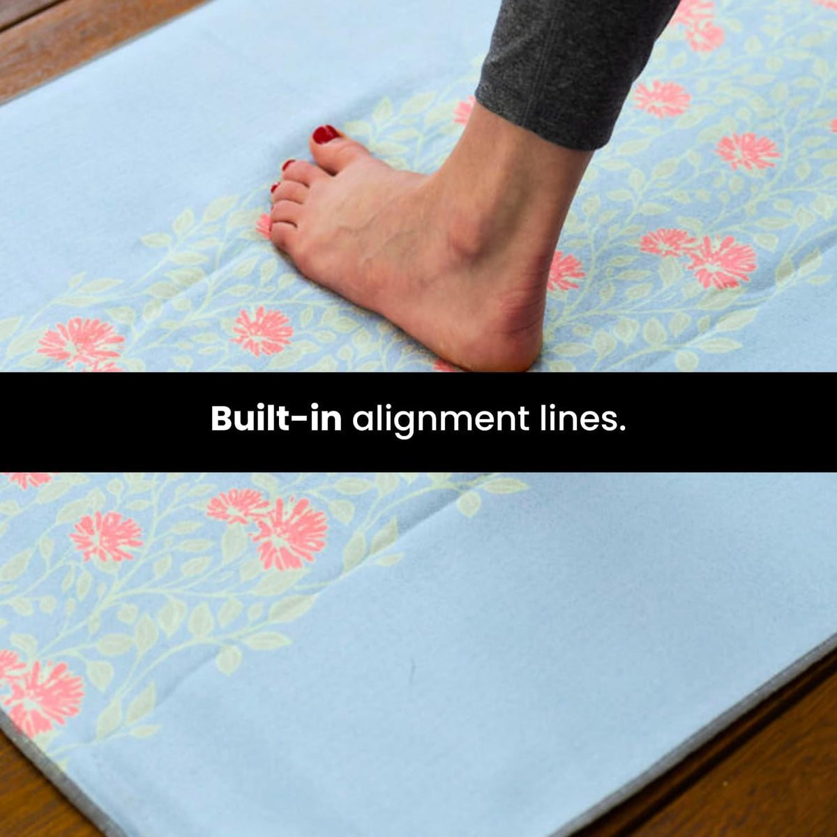 Yoga Drip Hot Yoga Towel – Non Slip Yoga Mat Towel with Corner Pockets, Silicone Grip Dots & Subtle Alignment Lines | Sweat Absorbent, Moisture Wicking, Quick Dry | No Bunching or Sliding | 72” x 26”