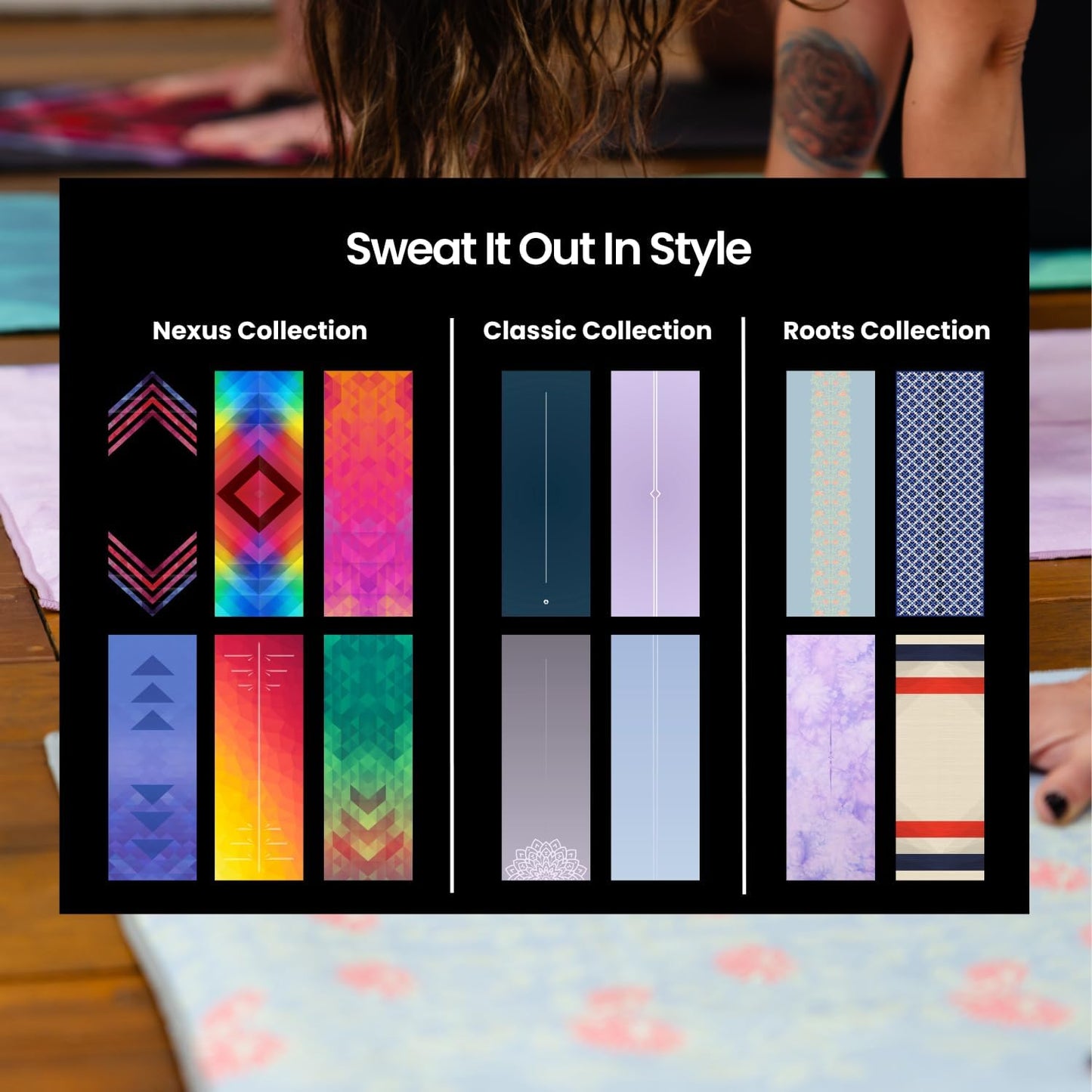 Yoga Drip Hot Yoga Towel – Non Slip Yoga Mat Towel with Corner Pockets, Silicone Grip Dots & Subtle Alignment Lines | Sweat Absorbent, Moisture Wicking, Quick Dry | No Bunching or Sliding | 72” x 26”