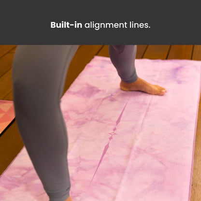 Yoga Drip Hot Yoga Towel – Non Slip Yoga Mat Towel with Corner Pockets, Silicone Grip Dots & Subtle Alignment Lines | Sweat Absorbent, Moisture Wicking, Quick Dry | No Bunching or Sliding | 72” x 26”