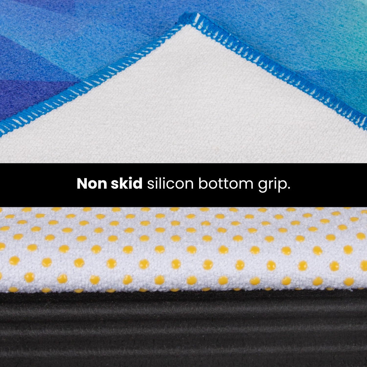 Yoga Drip Hot Yoga Towel – Non Slip Yoga Mat Towel with Corner Pockets, Silicone Grip Dots & Subtle Alignment Lines | Sweat Absorbent, Moisture Wicking, Quick Dry | No Bunching or Sliding | 72” x 26”