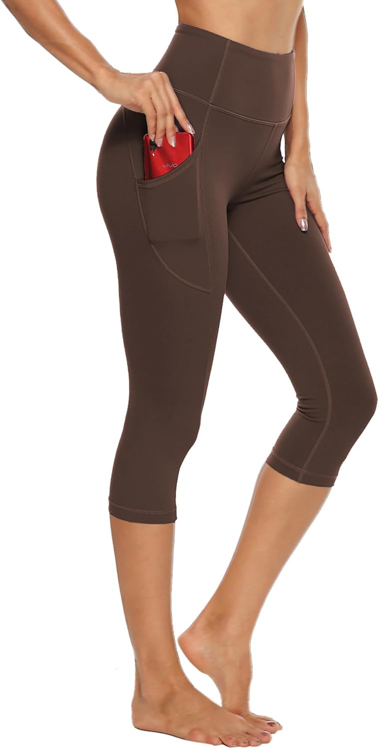 Stelle Capri Leggings for Women Yoga Pants with Pockets High Waisted Legging for Gym Workout
