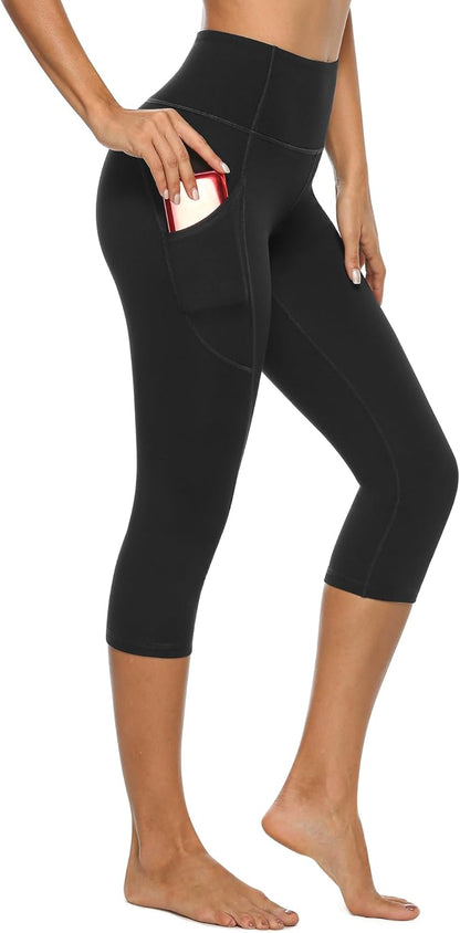 Stelle Capri Leggings for Women Yoga Pants with Pockets High Waisted Legging for Gym Workout