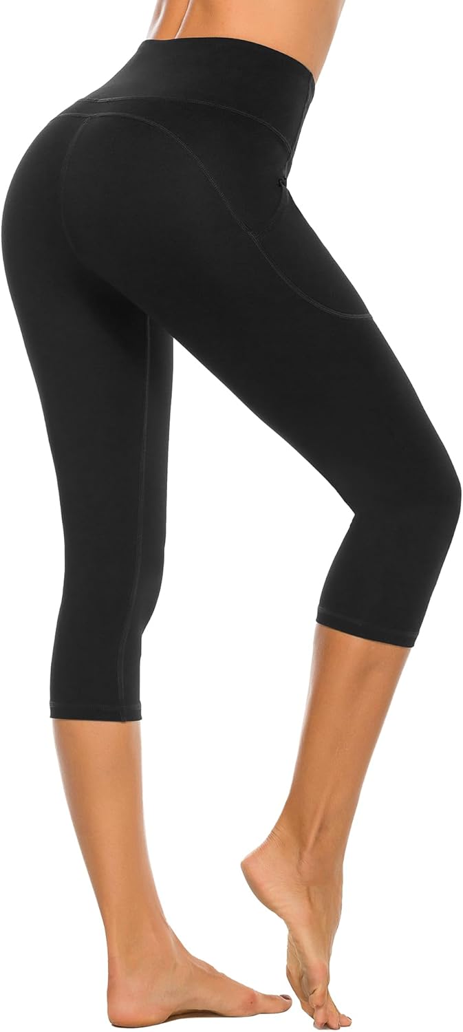 Stelle Capri Leggings for Women Yoga Pants with Pockets High Waisted Legging for Gym Workout