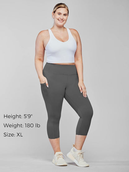 Stelle Capri Leggings for Women Yoga Pants with Pockets High Waisted Legging for Gym Workout