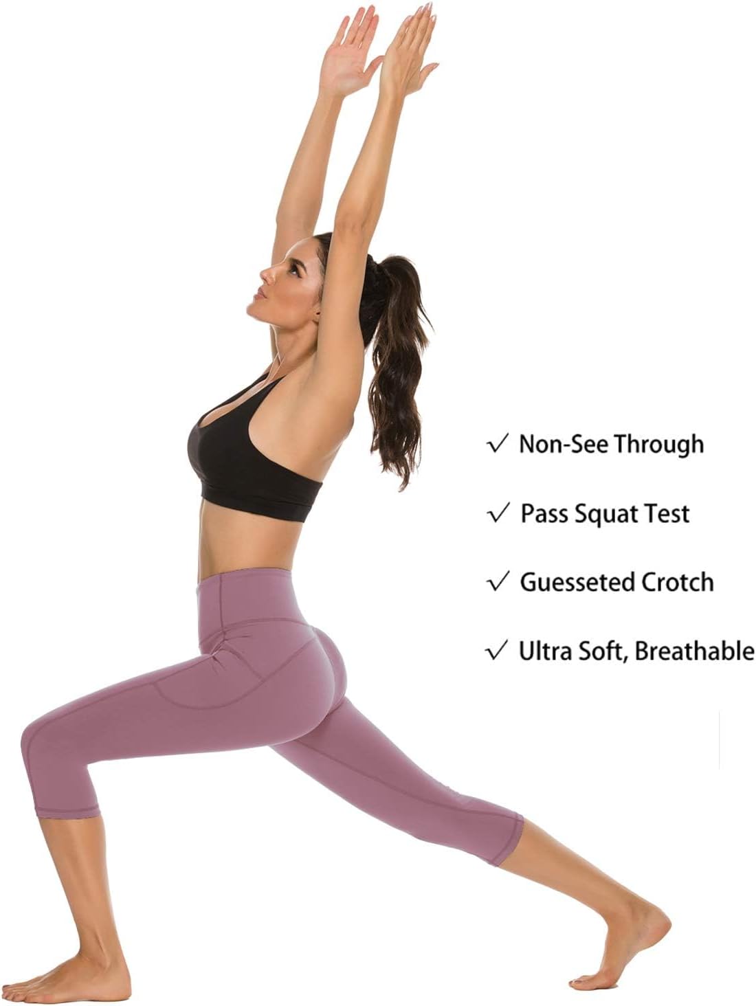 Stelle Capri Leggings for Women Yoga Pants with Pockets High Waisted Legging for Gym Workout