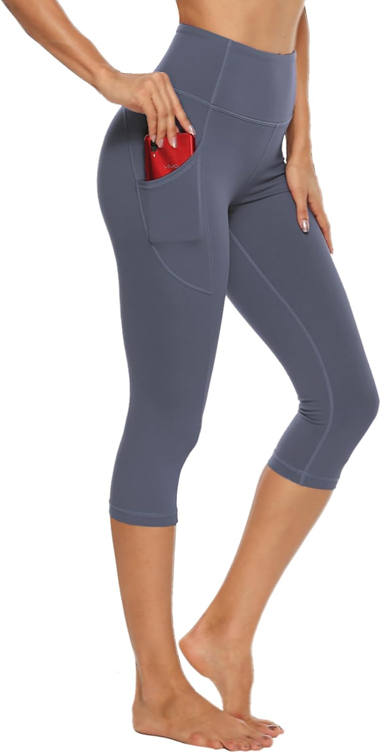 Stelle Capri Leggings for Women Yoga Pants with Pockets High Waisted Legging for Gym Workout