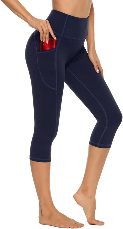 Stelle Capri Leggings for Women Yoga Pants with Pockets High Waisted Legging for Gym Workout