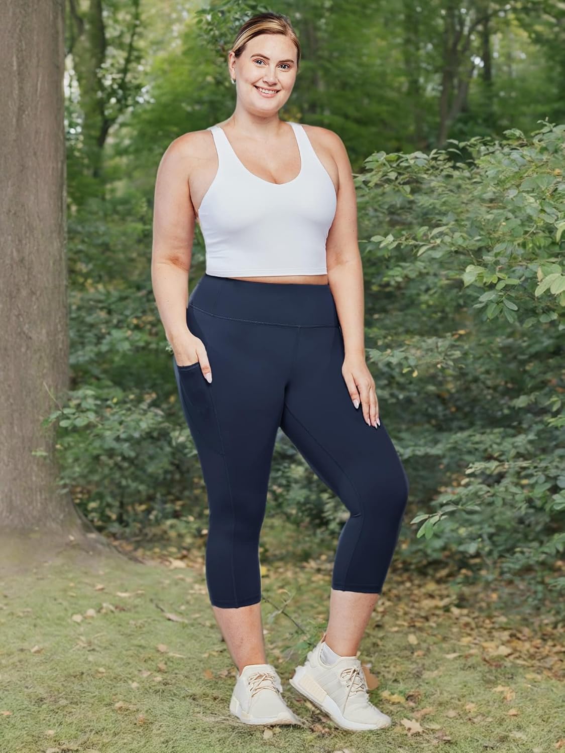 Stelle Capri Leggings for Women Yoga Pants with Pockets High Waisted Legging for Gym Workout