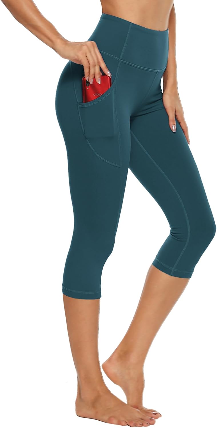 Stelle Capri Leggings for Women Yoga Pants with Pockets High Waisted Legging for Gym Workout