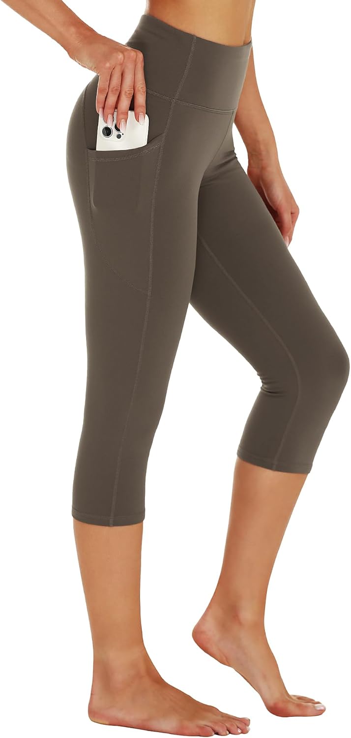 Stelle Capri Leggings for Women Yoga Pants with Pockets High Waisted Legging for Gym Workout