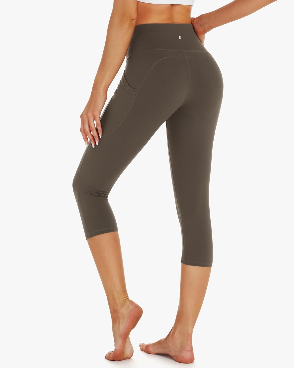 Stelle Capri Leggings for Women Yoga Pants with Pockets High Waisted Legging for Gym Workout
