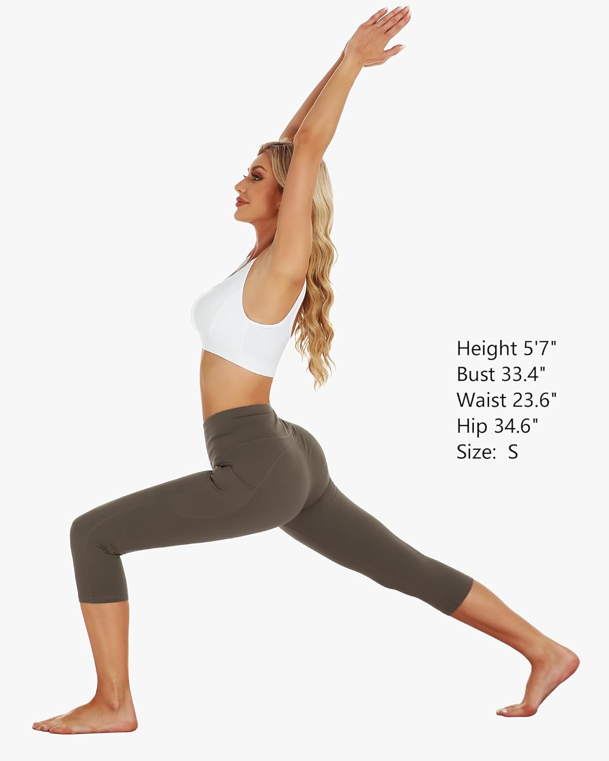 Stelle Capri Leggings for Women Yoga Pants with Pockets High Waisted Legging for Gym Workout