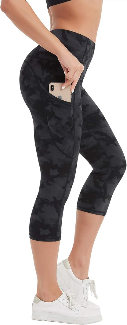 Stelle Capri Leggings for Women Yoga Pants with Pockets High Waisted Legging for Gym Workout