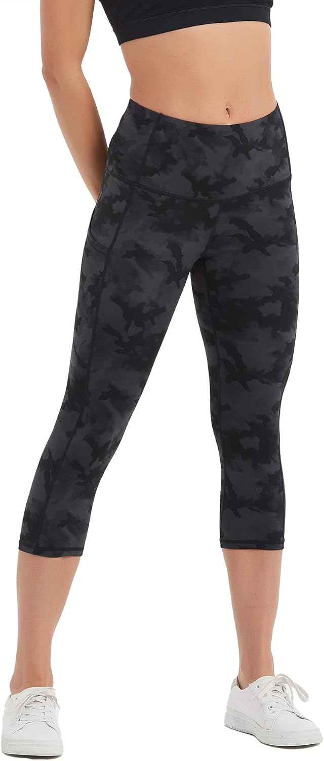 Stelle Capri Leggings for Women Yoga Pants with Pockets High Waisted Legging for Gym Workout