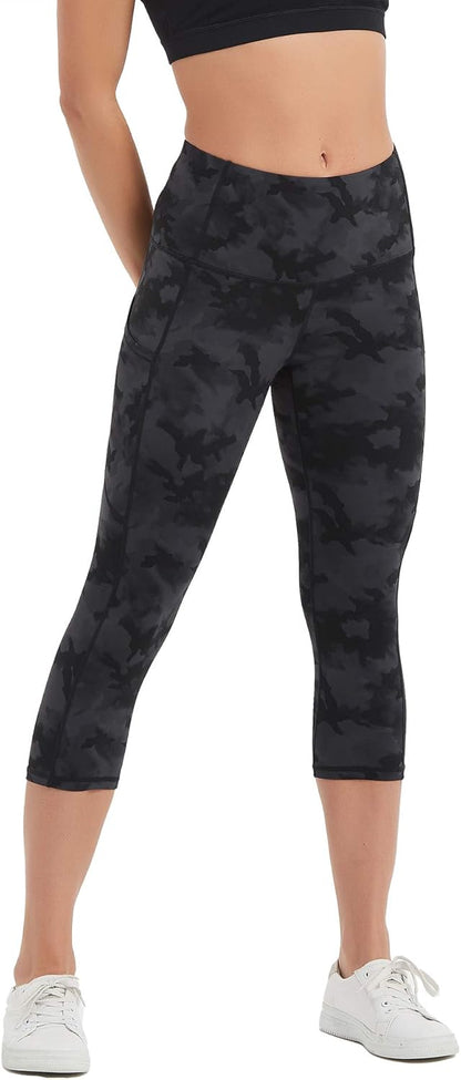 Stelle Capri Leggings for Women Yoga Pants with Pockets High Waisted Legging for Gym Workout