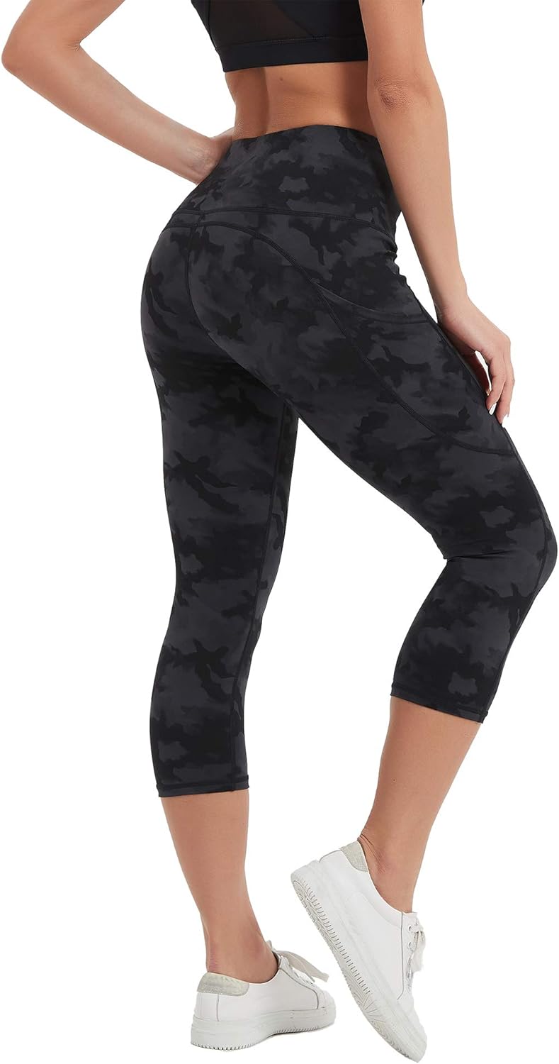 Stelle Capri Leggings for Women Yoga Pants with Pockets High Waisted Legging for Gym Workout