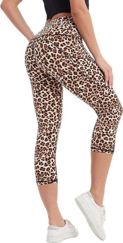 Stelle Capri Leggings for Women Yoga Pants with Pockets High Waisted Legging for Gym Workout