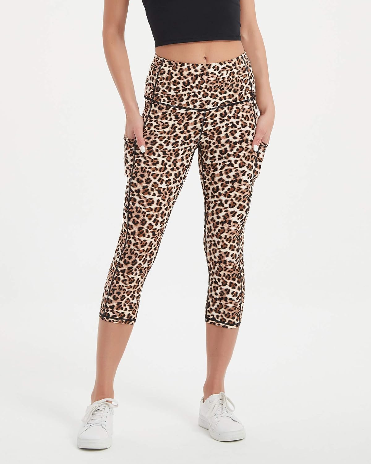 Stelle Capri Leggings for Women Yoga Pants with Pockets High Waisted Legging for Gym Workout