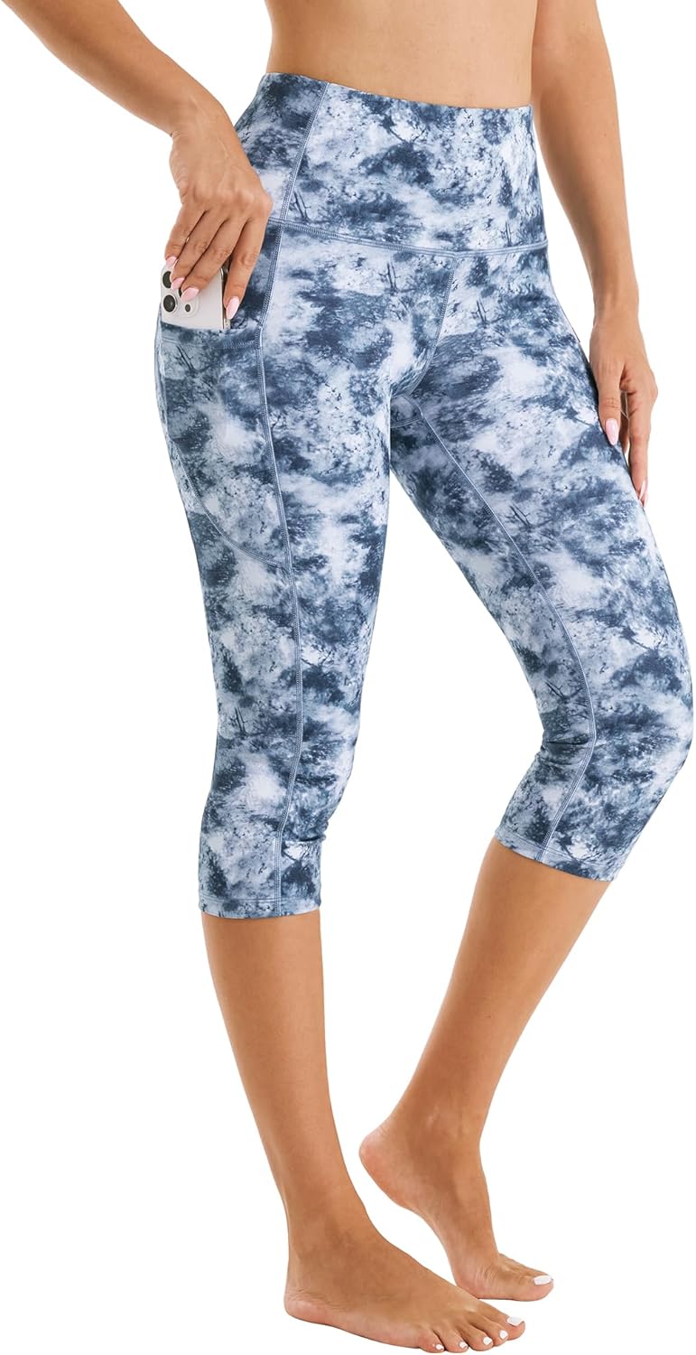 Stelle Capri Leggings for Women Yoga Pants with Pockets High Waisted Legging for Gym Workout
