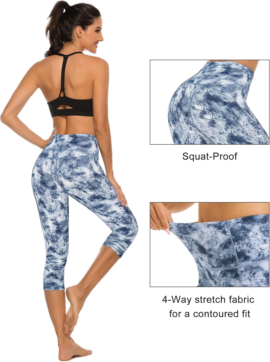 Stelle Capri Leggings for Women Yoga Pants with Pockets High Waisted Legging for Gym Workout