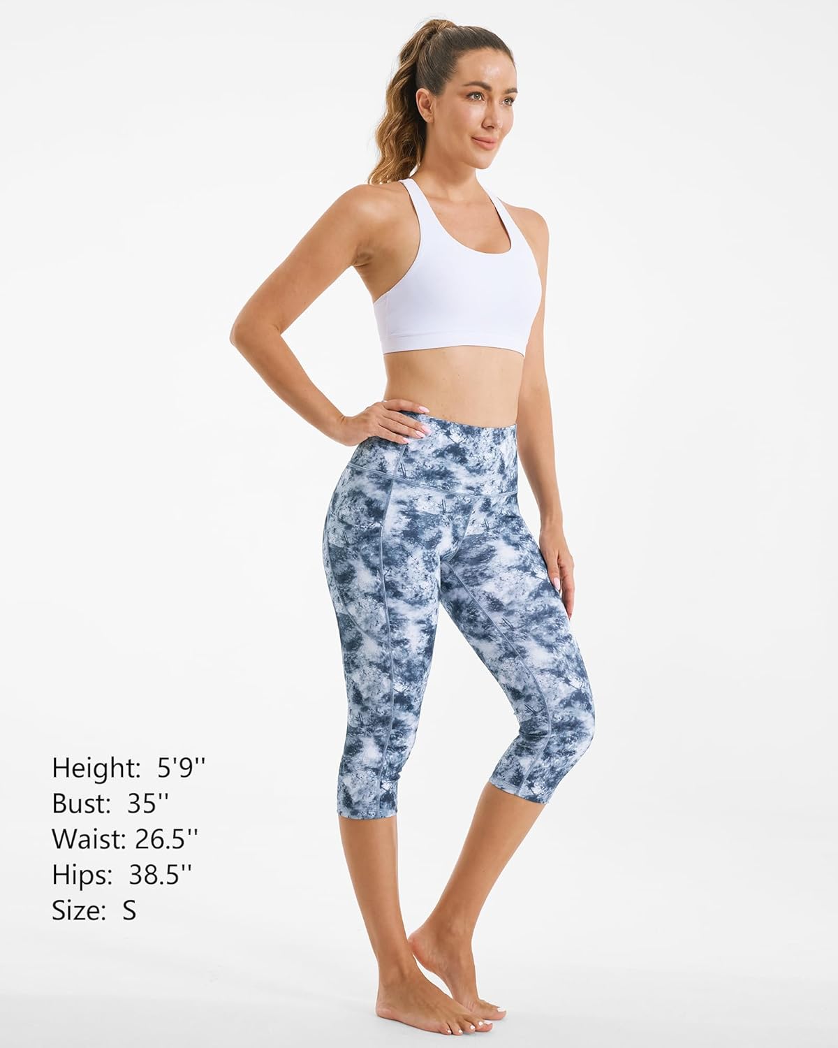 Stelle Capri Leggings for Women Yoga Pants with Pockets High Waisted Legging for Gym Workout