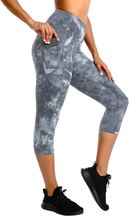 Stelle Capri Leggings for Women Yoga Pants with Pockets High Waisted Legging for Gym Workout
