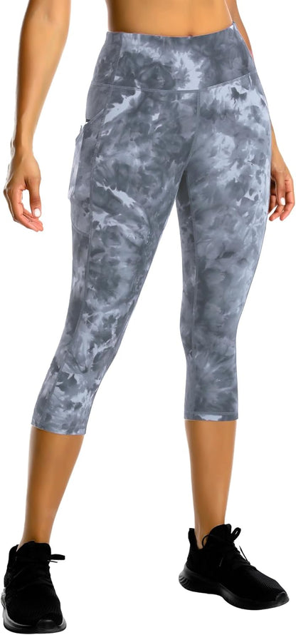 Stelle Capri Leggings for Women Yoga Pants with Pockets High Waisted Legging for Gym Workout