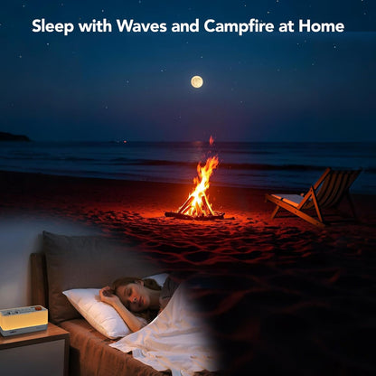3-in-1 Sleep Sound Machine/Portable Bluetooth Speaker/12 Colors Night Light, Mixable 8 Nature Sounds & White Noise Machine, Sleep Timer for Sleep Aid