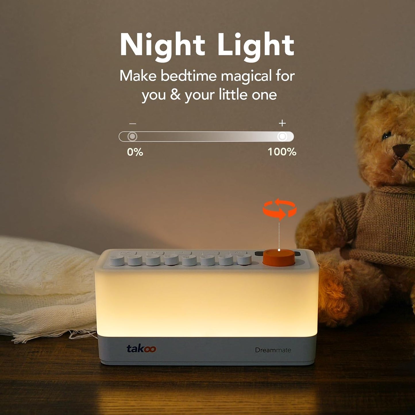 3-in-1 Sleep Sound Machine/Portable Bluetooth Speaker/12 Colors Night Light, Mixable 8 Nature Sounds & White Noise Machine, Sleep Timer for Sleep Aid
