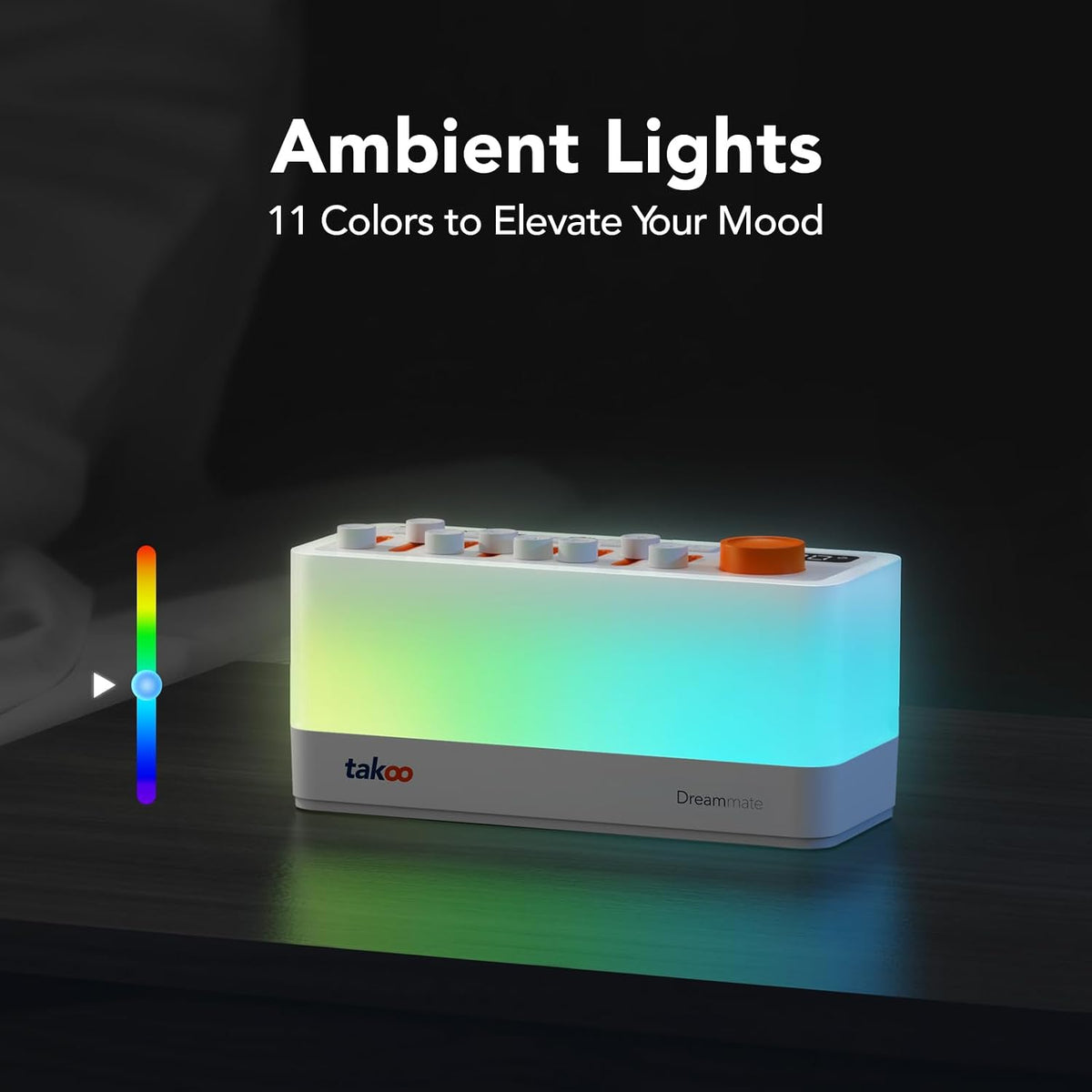 3-in-1 Sleep Sound Machine/Portable Bluetooth Speaker/12 Colors Night Light, Mixable 8 Nature Sounds & White Noise Machine, Sleep Timer for Sleep Aid