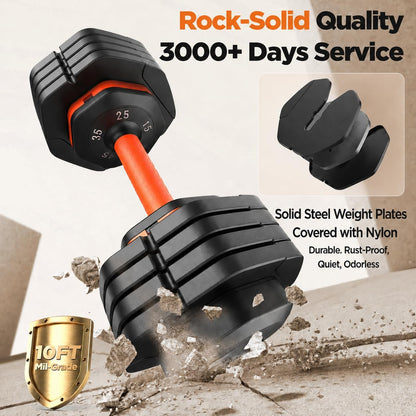 2026 FDB2 Updated Adjustable Dumbbell Set of 2, 5-in-1/10-in-1 Weights Dumbbell Set with Storage Box, 25lbs/55lbs Adjustable Weights with Anti-slip Silicone Grip, Weight Set For Home Gym Suit both Men and Women