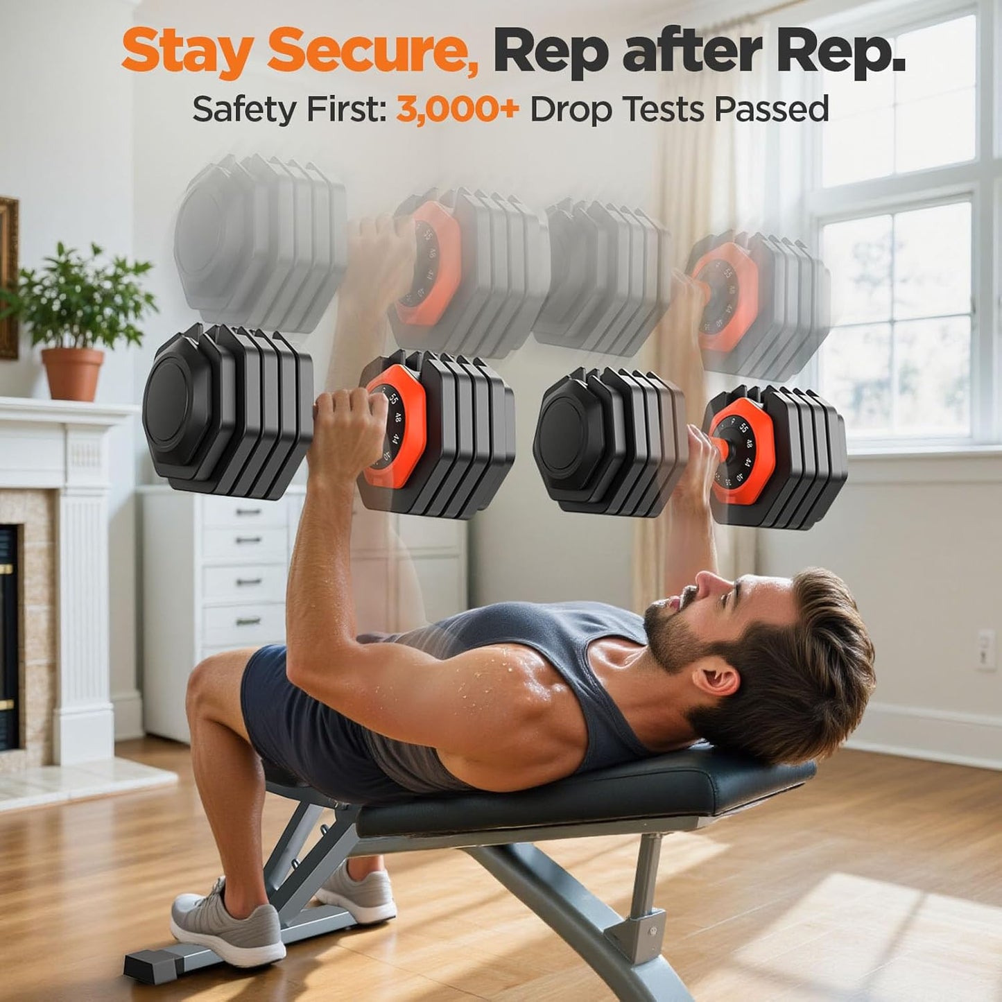 2026 FDB2 Updated Adjustable Dumbbell Set of 2, 5-in-1/10-in-1 Weights Dumbbell Set with Storage Box, 25lbs/55lbs Adjustable Weights with Anti-slip Silicone Grip, Weight Set For Home Gym Suit both Men and Women