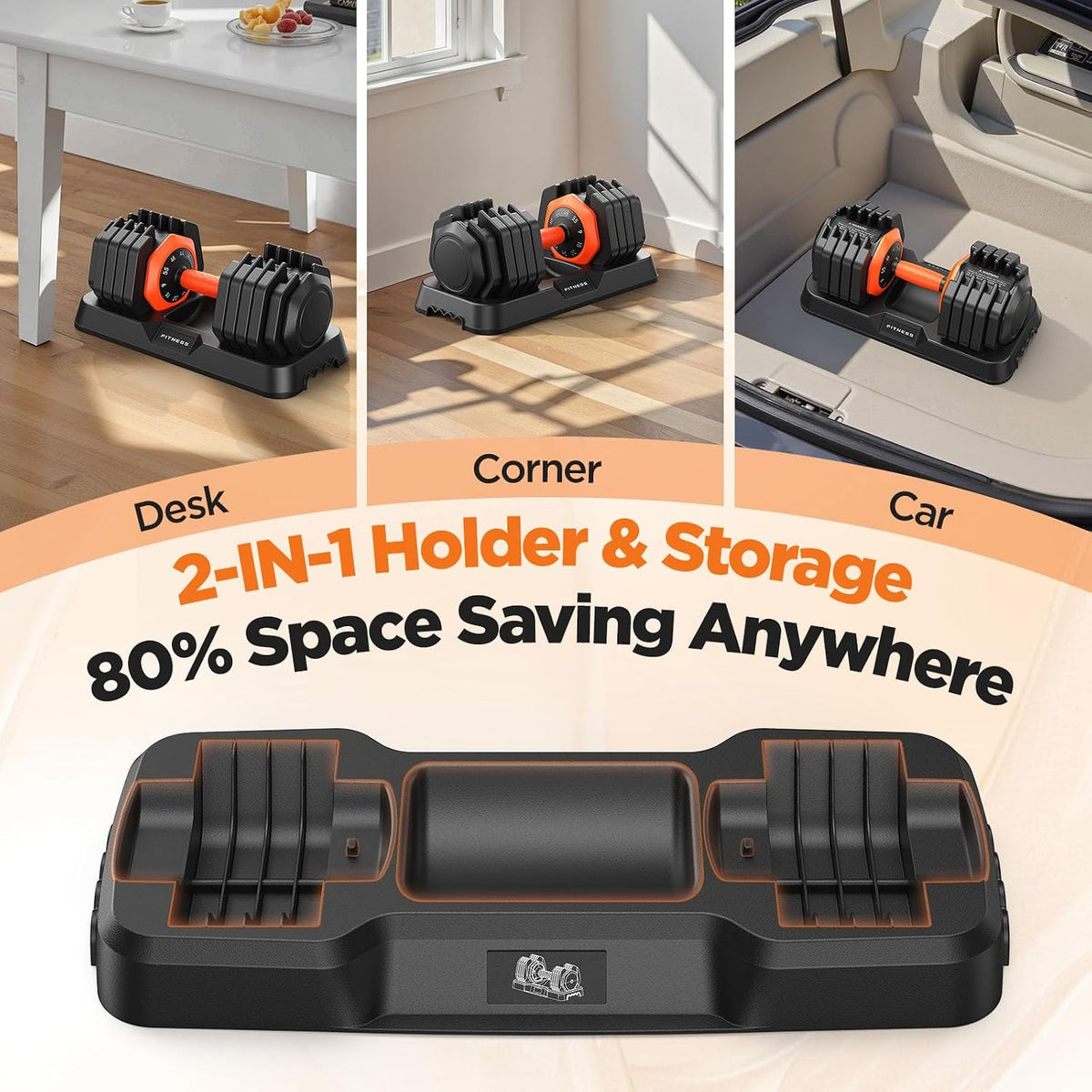 2026 FDB2 Updated Adjustable Dumbbell Set of 2, 5-in-1/10-in-1 Weights Dumbbell Set with Storage Box, 25lbs/55lbs Adjustable Weights with Anti-slip Silicone Grip, Weight Set For Home Gym Suit both Men and Women