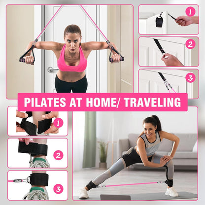 Bbtops Pilates Bar Kit with Resistance Bands,Pilates Bar with Stackable Bands Workout Equipment for Legs,Hip,Waist and Arm,Exercise Fitness Equipment for Women & Men