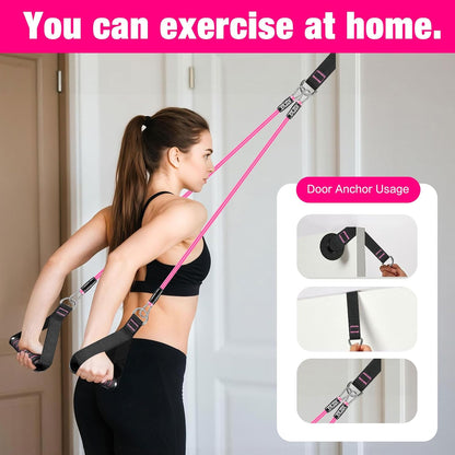 Bbtops Pilates Bar Kit with Resistance Bands,Pilates Bar with Stackable Bands Workout Equipment for Legs,Hip,Waist and Arm,Exercise Fitness Equipment for Women & Men