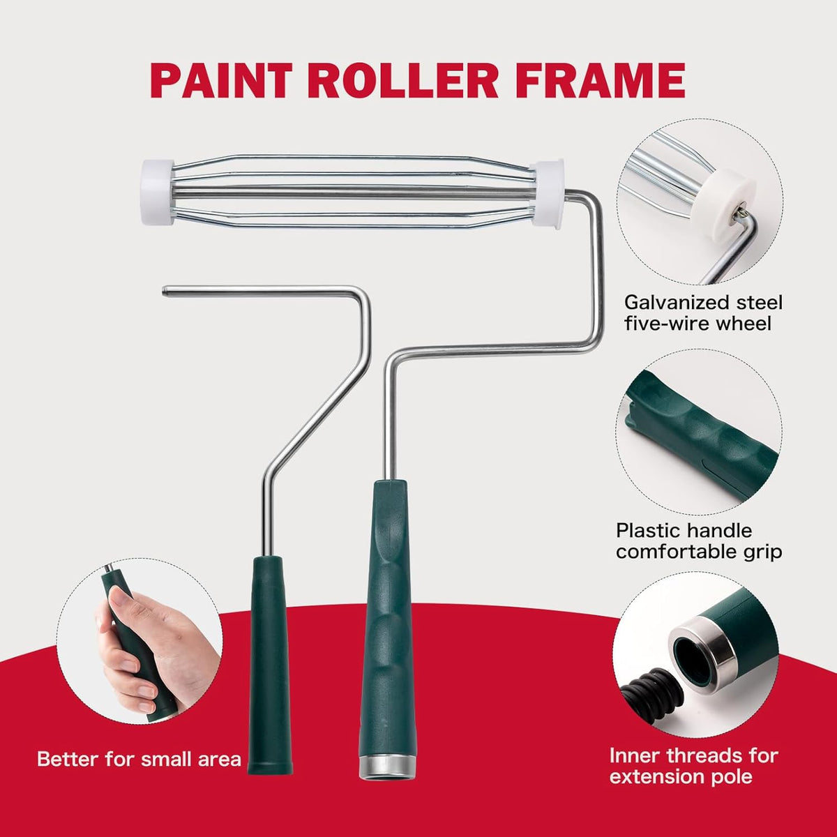 4 Inch Foam Paint Roller Kit, 8 Pack - Mini Roller Set with 4” Small Roller Covers, Frame, Tray & Liner for Smooth Painting on Walls, Trim, Furniture, Home DIY Projects