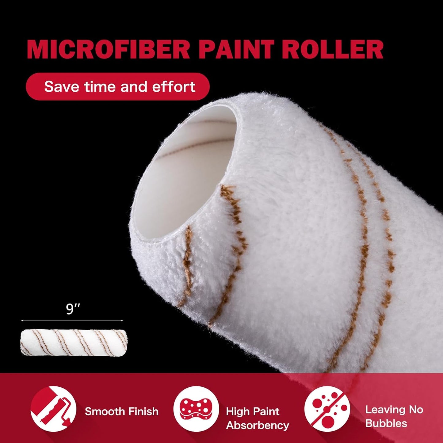 4 Inch Foam Paint Roller Kit, 8 Pack - Mini Roller Set with 4” Small Roller Covers, Frame, Tray & Liner for Smooth Painting on Walls, Trim, Furniture, Home DIY Projects
