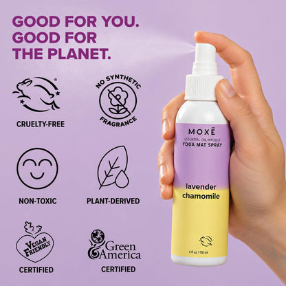 Yoga Mat Cleaner Spray, Rosemary & Lemon Essential Oils, 4oz | Plant-Based Cleaner Refreshes and Deodorizes Yoga Mats and Exercise Equipment; Non-Toxic Formula for Home, Studio Or Gym Use