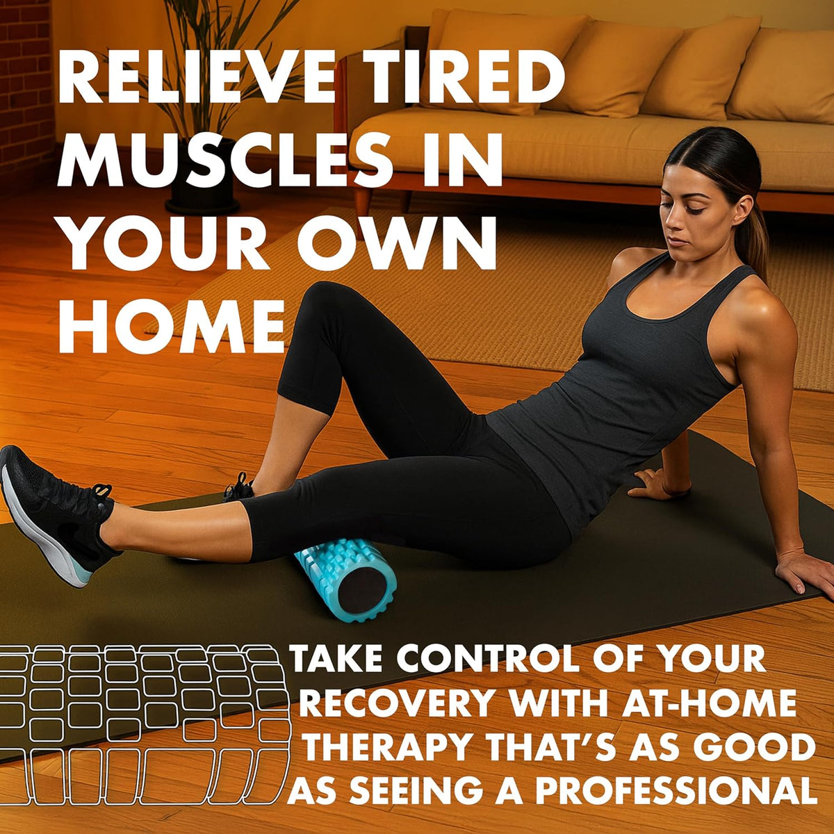 Foam Roller - Medium Density Deep Tissue Massager for Muscle Massage and Myofascial Trigger Point Release, with 4K eBook