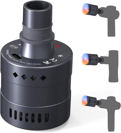 Massage Gun Head with 𝐇𝐞𝐚𝐭 𝐚𝐧𝐝 𝐂𝐨𝐨𝐥,Rechargeable Heated Massager Gun Head,Accelerating Blood Circulation,Pain Relief, Deep Tissue Massage Gun Accessories