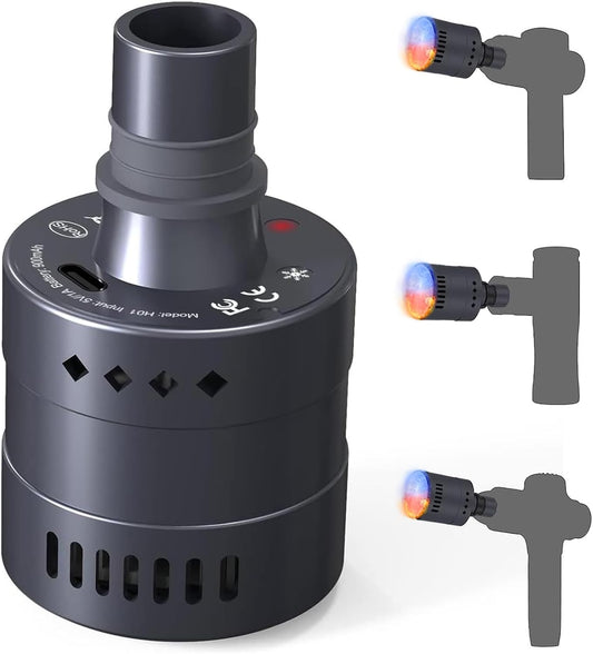 Massage Gun Head with 𝐇𝐞𝐚𝐭 𝐚𝐧𝐝 𝐂𝐨𝐨𝐥,Rechargeable Heated Massager Gun Head,Accelerating Blood Circulation,Pain Relief, Deep Tissue Massage Gun Accessories