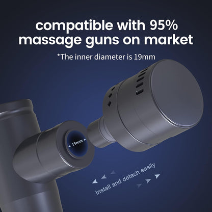 Massage Gun Head with 𝐇𝐞𝐚𝐭 𝐚𝐧𝐝 𝐂𝐨𝐨𝐥,Rechargeable Heated Massager Gun Head,Accelerating Blood Circulation,Pain Relief, Deep Tissue Massage Gun Accessories