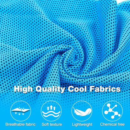 10 Pack Cooling Towels, Cooling Towels for Neck and Face, Sweat Microfiber Towel Soft Breathable Towel for Gym, Yoga, Camping, Running, Fitness, Workout & More Activities