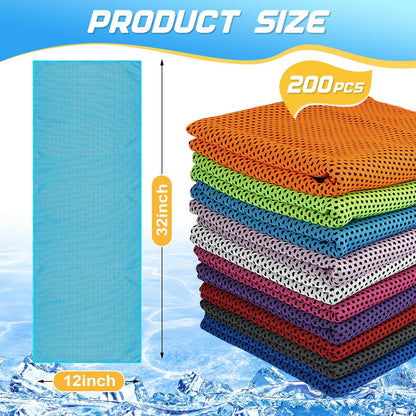 10 Pack Cooling Towels, Cooling Towels for Neck and Face, Sweat Microfiber Towel Soft Breathable Towel for Gym, Yoga, Camping, Running, Fitness, Workout & More Activities