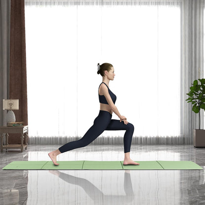 Foldable Yoga Mat for Travel Folding Yoga Mat 6mm Thick with Carrying Bag, Non-Slip TPE Exercise Pilates Mat for 72" L x 24" W x 0.24 Inch